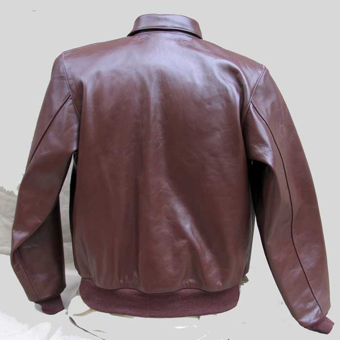 J.A. Dubow Mfg. Co. A-2 Horsehide Leather Flight Jacket detail