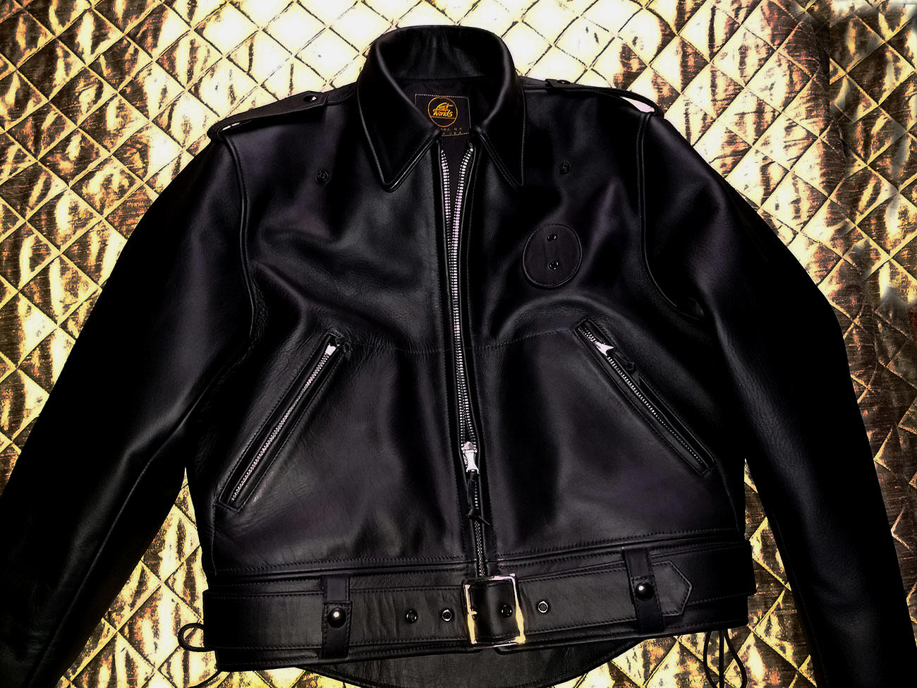 Vintage 1940s Trojan Leather Wear California Highway Patrol Horsehide Motorcycle Jacket