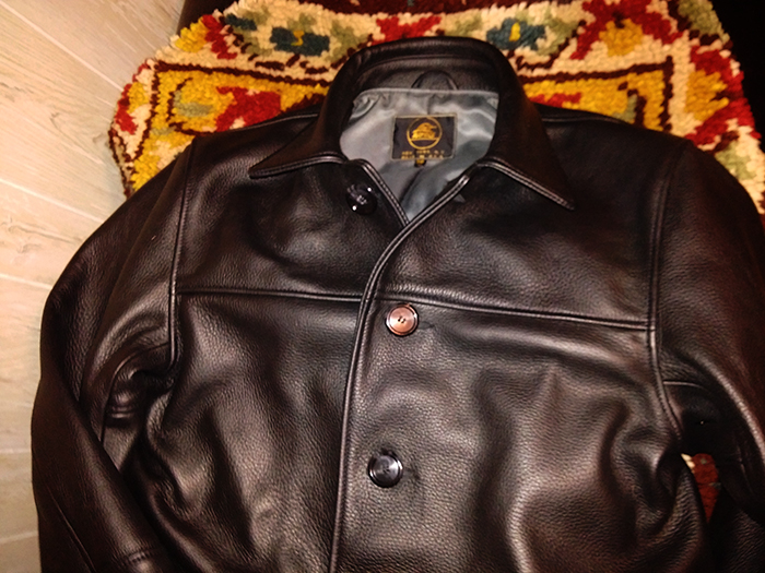 Black Horsehide Leather Downtown Car Coat 1950s-60s