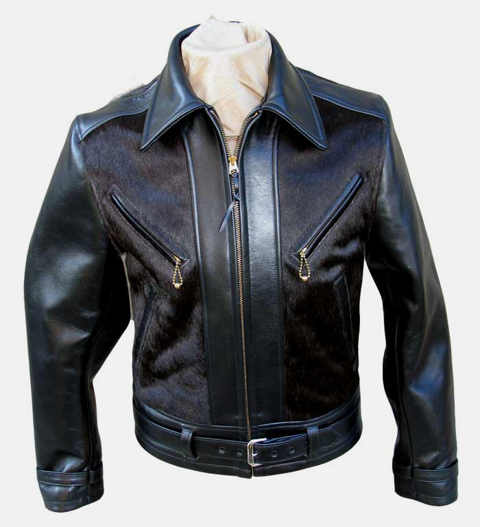 Grizzly Horsehide Motorcycle Jacket Cowskin Panels