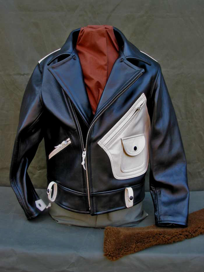 Trojan Leather Sportswear 1940s Two-tone Horsehide Night Rider Motorcycle Jacket