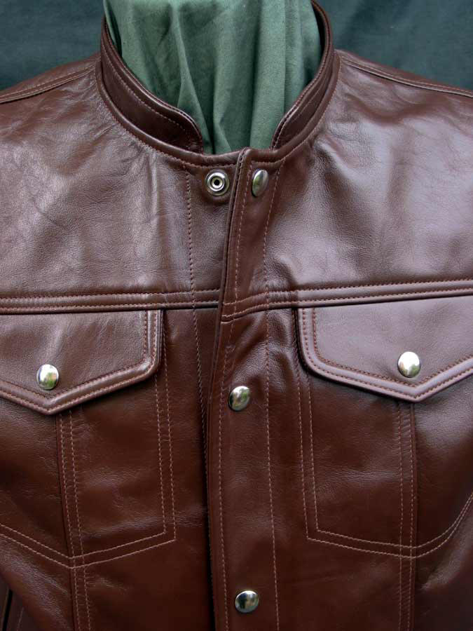 Horsehide Leather Jeans Motorcycle Vest, Harley