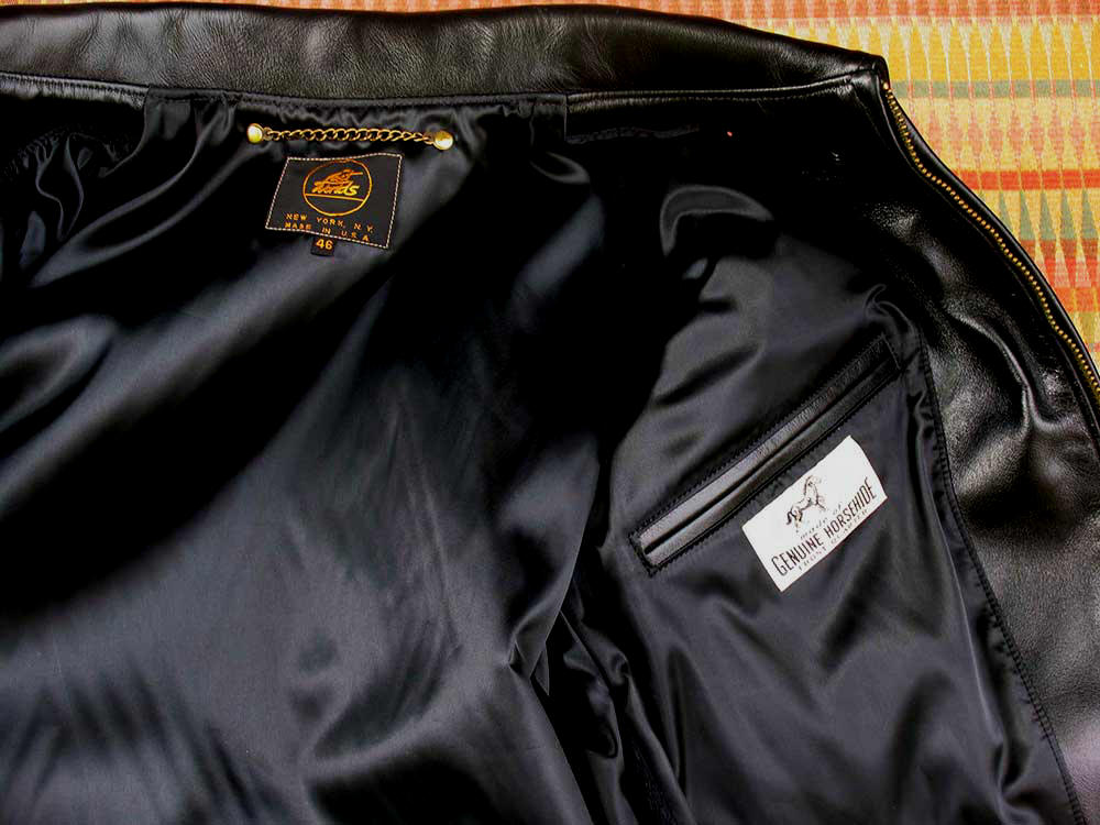 Lost Worlds California Leatherwear Horsehide Motorcycle Jacket Lining Details