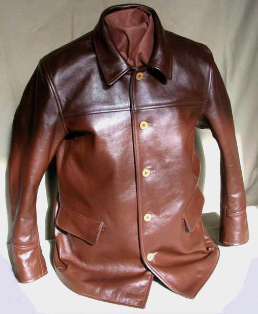 Black Horsehide Leather Downtown Car Coat 1950s-60s